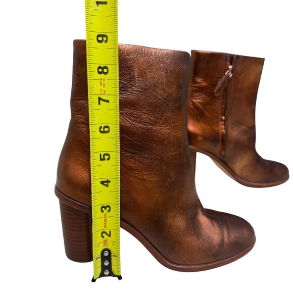 Pour La Victoire Iris in metallic copper leather women's ankle booties size 6 - Picture 7 of 12